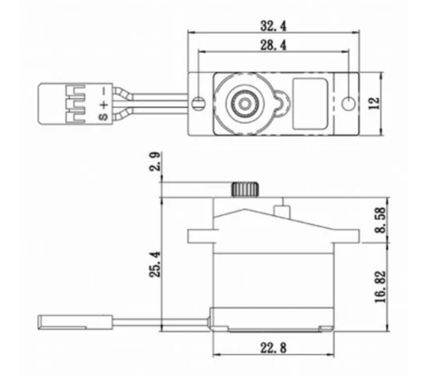 Сервопривод Savox SH-0257MGP (2.2 кг/см, 0.09 сек/60°, 14 г)