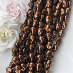 Майорка, имитация барочного жемчуга, шоколадная 10*15 мм, 1 нить, МА109