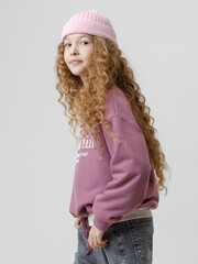 джемпер  для девочки  КР 302827/темная орхидея к595