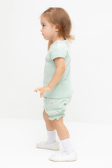 шорты  для девочки  КР 400683/пастельно-зеленый,милые цветочки к543