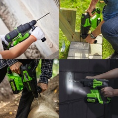 Перфоратор Greenworks GD24SDS2 24V (2,0 Дж) аккумуляторный, без АКБ и ЗУ