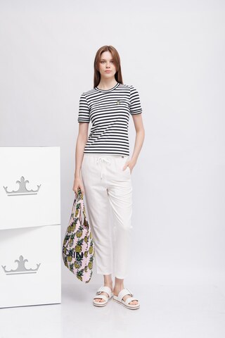 Marc Cain Брюки расслабленного кроя на кулиске из вискозы и льна