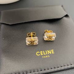 Серьги-пусеты CELINE в форме лого качество lux