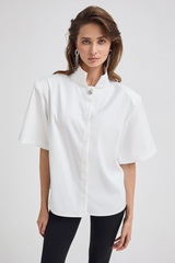 Рубашка с воротником стойкой