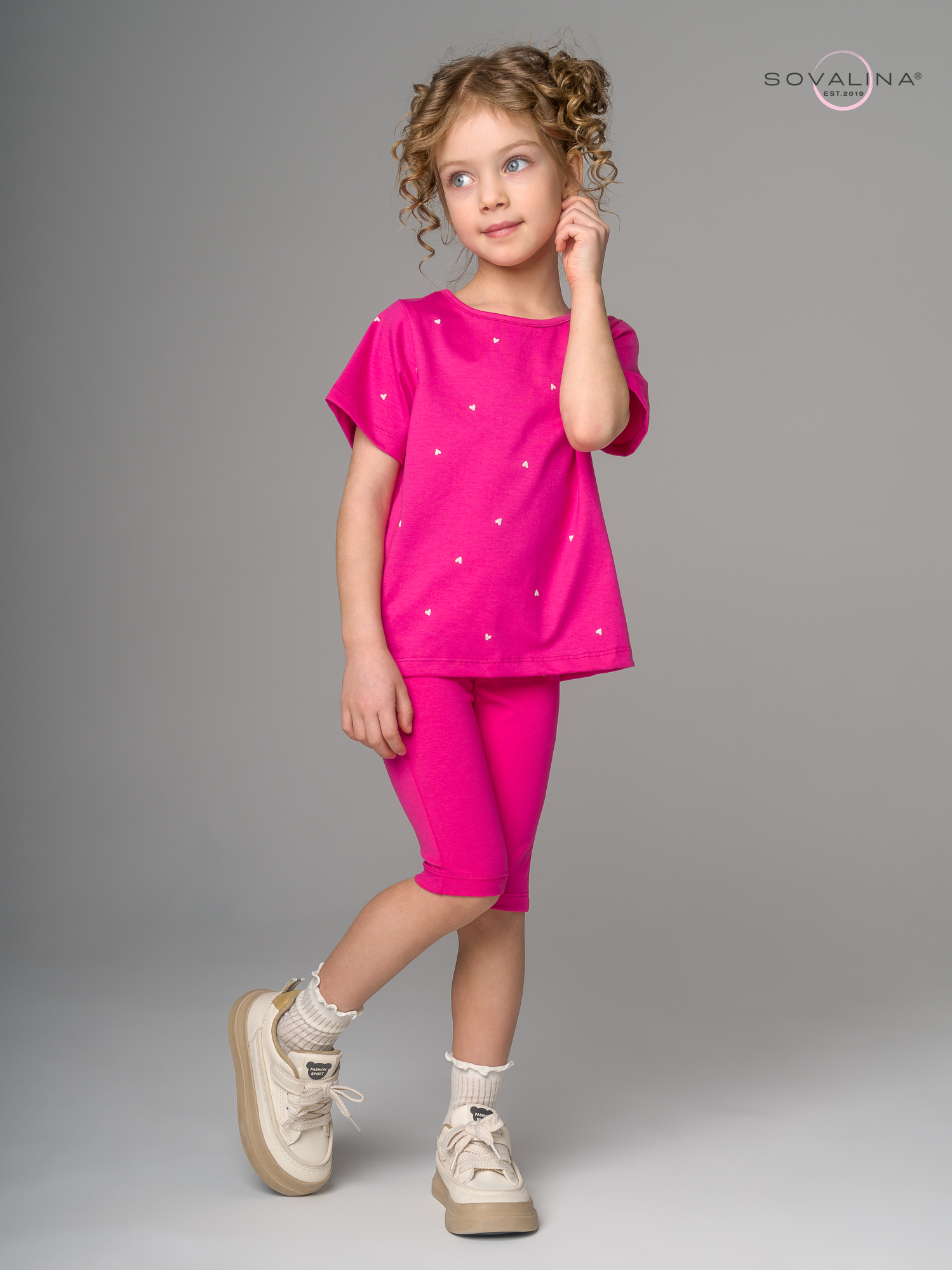 Костюм Актив сердечки барби-фуксия