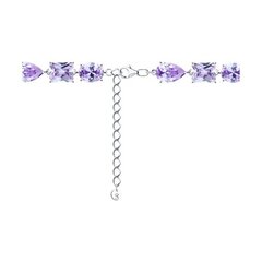 Колье теннисное из серебра с аметистовыми фианитами