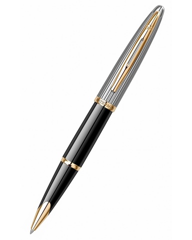 Ручка-роллер Waterman Carene DeLuxe Black & Silver GT, F (S0699980)