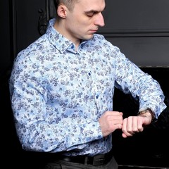 Рубашка Venti Body Fit 103374200-100 с пиксельным рисунком