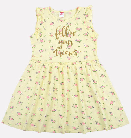 Трикотажное платье Crockid лимонного цвета