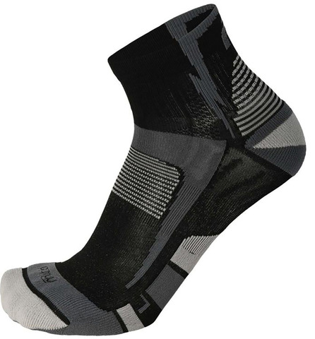 Премиальные носки Mico Odor Zero X-Static Run Light Weight Black-Grey для бега