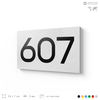 Номер на дверь 607, табличка на дверь для офиса, квартиры, кабинета, аудитории, склада, белая 120х70 мм, Айдентика Технолоджи