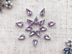 Стразы пришивные стекло в оправе, р. 1,3*0,9 см, сирень