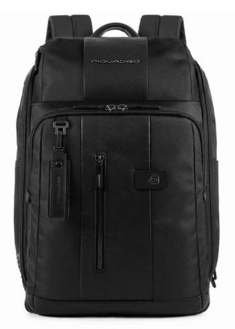Рюкзак мужской Piquadro Brief CA4443BR/N цвет: чёрный, материал: кожа натуральная/ткань