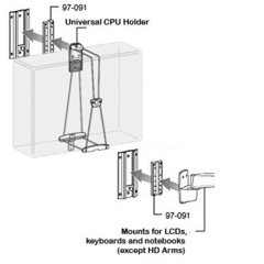 Ergotron кронштейн на рельс для гибких креплений и шарниров