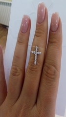 б7225- Крестик в стиле Tiffany из белого золота 585 пробы  на леске-невидимке