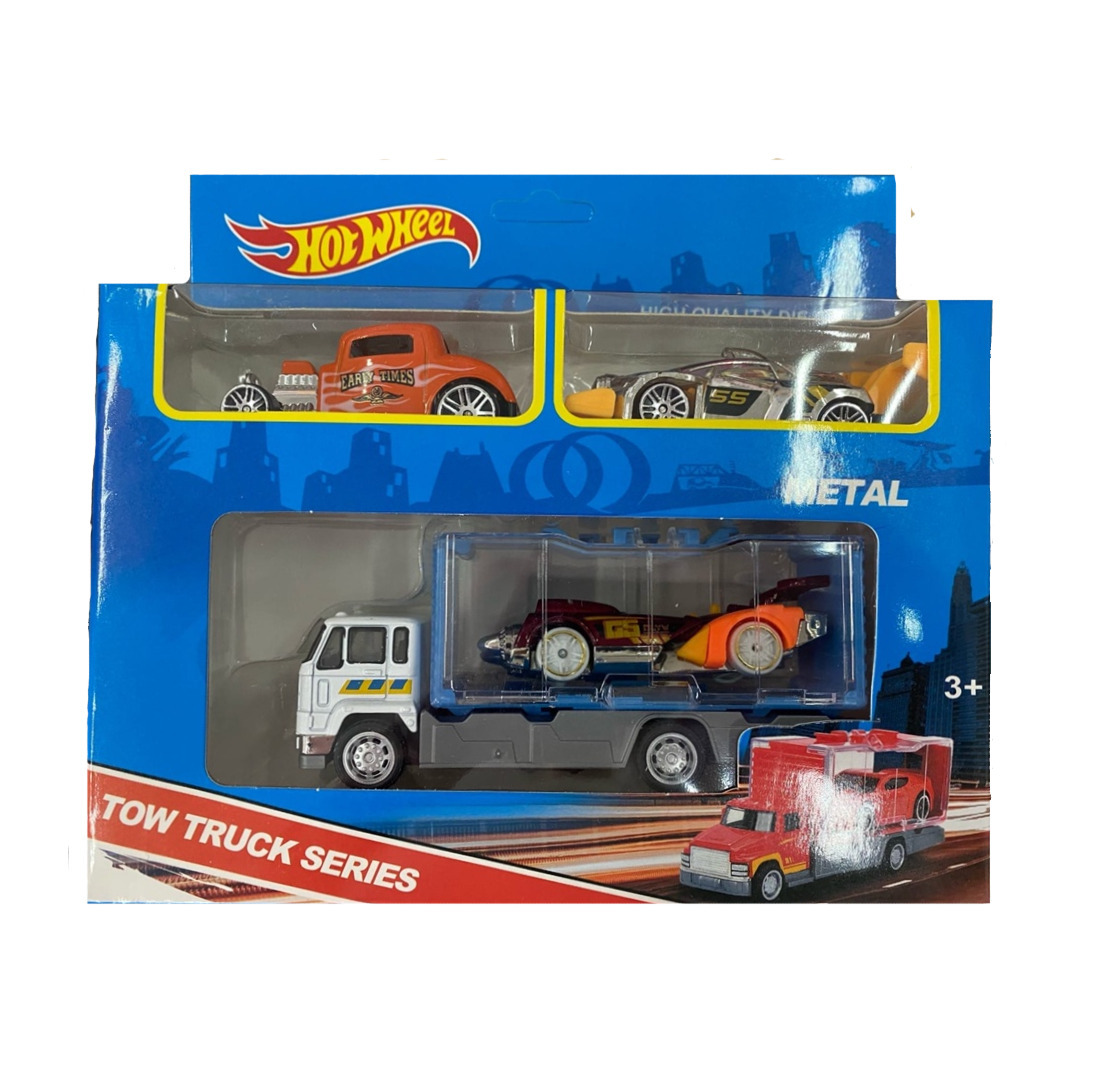 Набор машинок " Hot Wheel" 3 гоночные машинки и эвакуатор