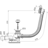 Alcaplast A55K-G-B Сифон для ванны автомат комплект, металл, GOLD-мат