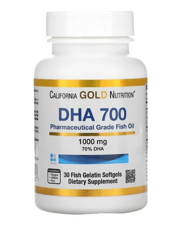 California Gold Nutrition, DHA 700, рыбий жир фармацевтической степени чистоты, 1000 мг, 30 рыбно-желатиновых капсул