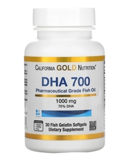 California Gold Nutrition, DHA 700, рыбий жир фармацевтической степени чистоты, 1000 мг, 30 рыбно-желатиновых капсул