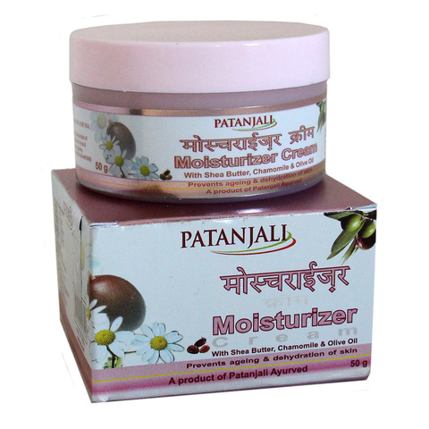 MOISTURIZER CREAM With Shea Butter, Chamolile Olive Oil, Patanjali (УВЛАЖНЯЮЩИЙ КРЕМ с маслом ши, ромашкой и оливковым маслом, Патанджали), 50 г.