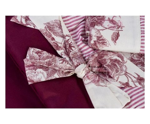Постельное белье 2 спальное евро макси Old Florence Амели бордовое