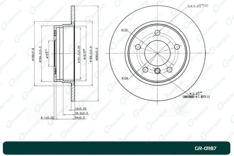 Диск тормозной G-brake  GR-01187