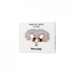 Металлические наручники с белыми перьями Adrien Lastic