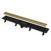 Alcaplast APZ10BLACK-950BRASS Водоотводящий желоб с порогами для перфорированной решетки, черный-брасс