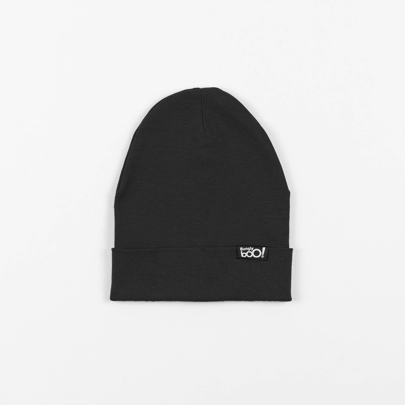 Two-ply turn-up cotton hat - Black