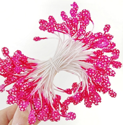 Тычинки декоративные для искусственных цветов, цвет ярко-розовый, 85шт
