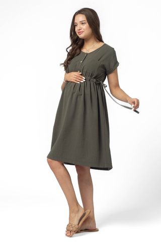 Платье для беременных 15840 темная оливка