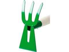 РОСТОК 145 x 75 x 390 мм, ?лопатка + 3 зуба?, изогнутые зубья, деревянная рукоятка, мотыга-рыхлитель (39627)