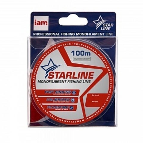 Монофильная леска STARLINE 100m ( transparent) d. 234  /  разрывная нагрузка 5,5 кг продажа от 5 шт.