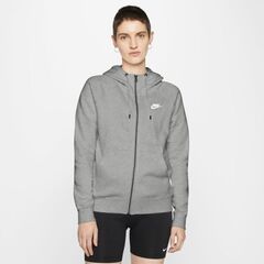 Женская толстовка Nike Sportswear Essential Hoodie FZ Fleece W - dark grey heather/white