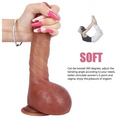 Ультрареалистичный дилдо CompanionX двойной плотности с имитацией эякуляции 20,5х4 см