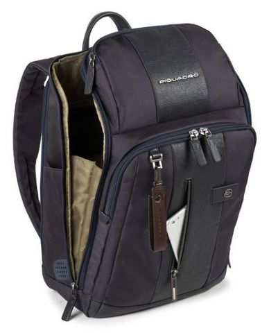 Рюкзак мужской Piquadro Brief CA4443BR/N цвет: чёрный, материал: кожа натуральная/ткань