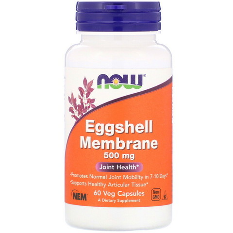 Now Foods, Мембрана яичной скорлупы, 500 мг, 60 растительных капсул