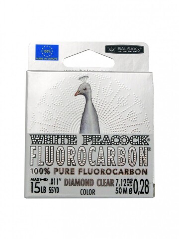 Леска Balsax White Peacock Fluorocarbon Box 50м 0,28 (7,12кг)