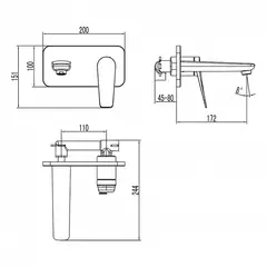 Смеситель для раковины встраиваемый Lemark Bronx - LM3726GM