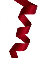 Атласная двусторонняя лента, цвет: красный , ширина: 25мм