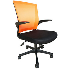 Кресло офисное Easy Chair 316 черное/оранжевое (ткань/сетка/пластик)