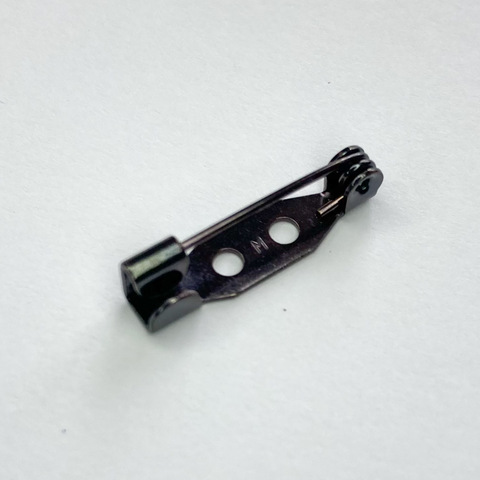Японская булавка для броши 20 мм с прямой застёжкой, цвет черный