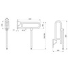 Delabie 510162S Откидная ручка с опорой  ?32 Д.650  мат. нерж.сталь