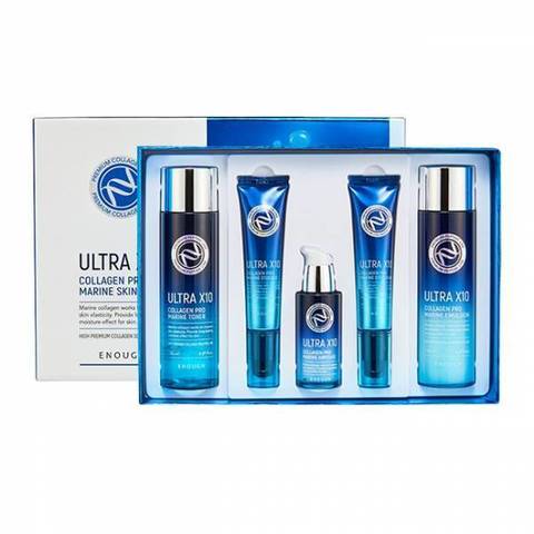 Enough Ultra X10 Collagen Pro Marine 5 Set набор для ухода за кожей лица с коллагеном