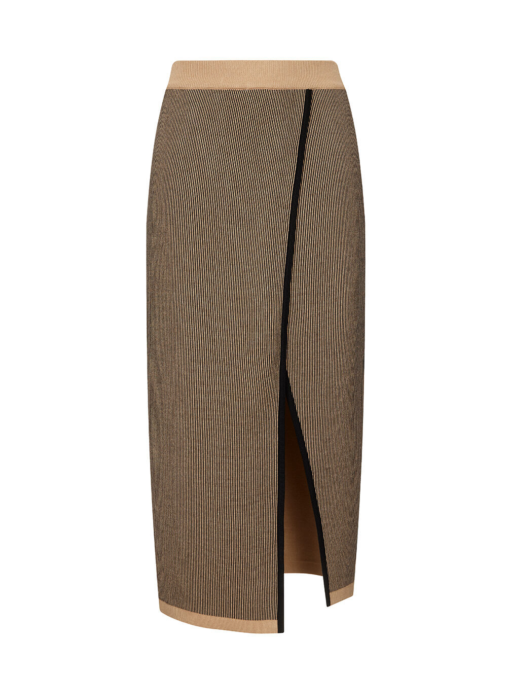 Женская юбка бежевого цвета из шелка и кашемира - фото 1