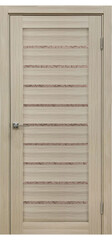 Межкомнатная дверь X-2 / Цвет тон Кремовая лиственница / Остекление "Гранит бронза" / Двери Верда