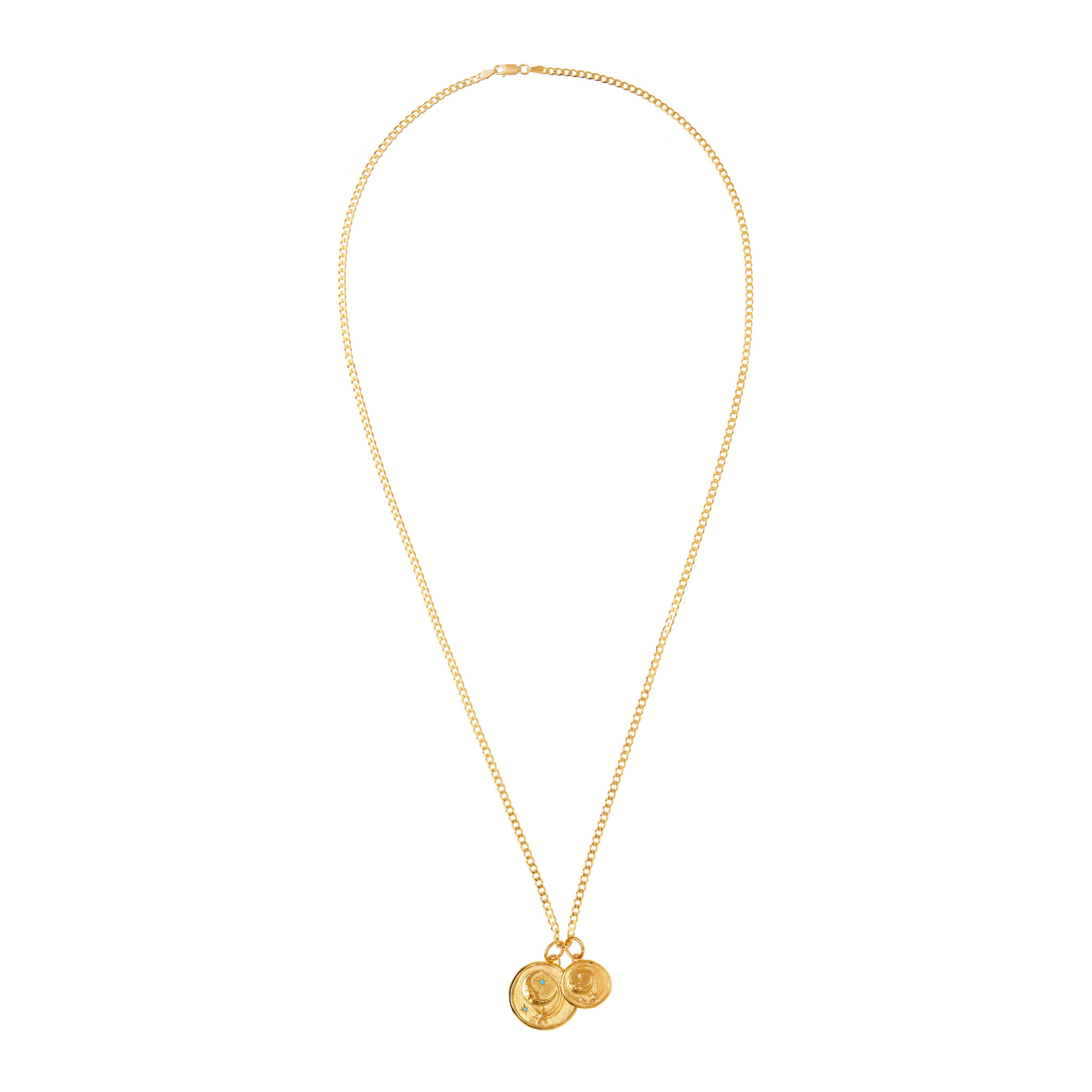 HERMINA ATHENS Колье Luna Small & Large Anchor Chain Necklace hermina athens колье kressida pyramis chain necklace