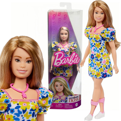 Кукла Барби серия Barbie Fashionista "Модница" с синдромом Дауна в цветочном платье