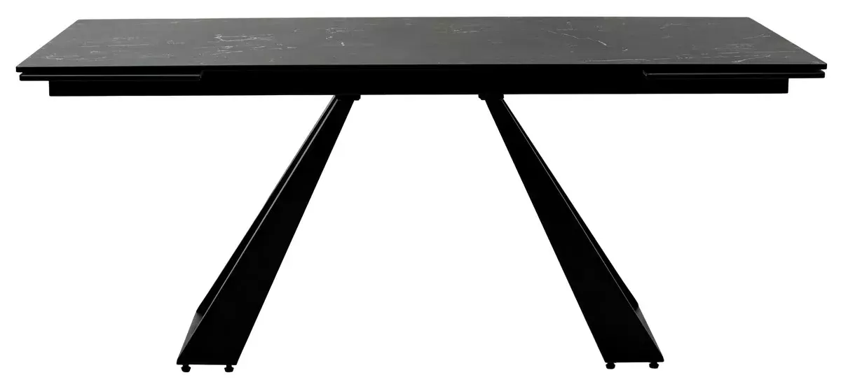 Стол FONDI 180 MARBLES NERO KL-116 Черный мрамор матовый, итальянская керамика/ черн.каркас, DISAUR
