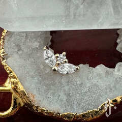 Накрутка "Femida" - Желтое золото - White CZ